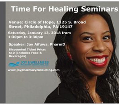 Joy & Wellness Pharmacy Consulting - Philadelphia, PA. Time For Healing Seminars