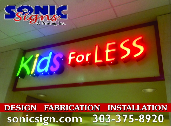 Sonic Signs & Printing Inc - Denver, CO. LED illuminated channel letters