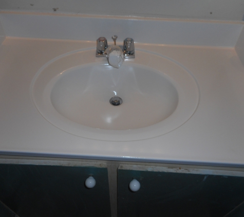 Tub Pro Refinishing - Gulfport, MS. A picture of the sink 1 day after work was completed.