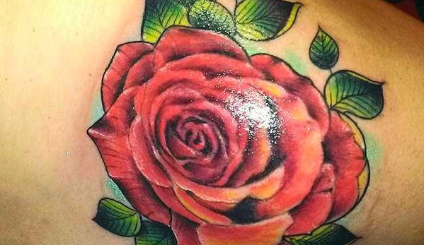 One Way Tattoo Studio - Los Angeles, CA. A rose on shoulder