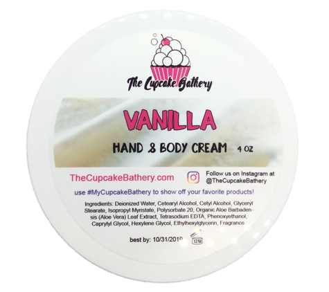 The Cupcake Bathery - Los Angeles, CA. Vanilla Hand and Body Cream