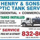 Henry & Sons Septic Tank & Sewer Cleaning Service - Septic Tank & System Cleaning