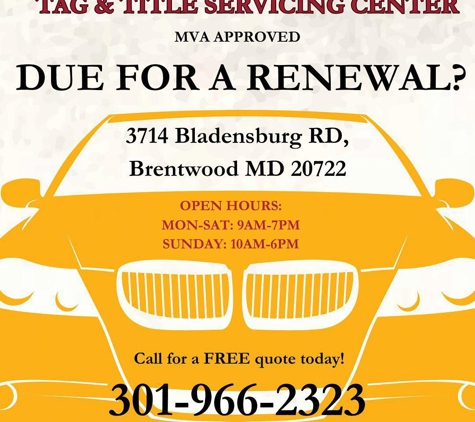 Tag & Title Servicing Center - Brentwood, MD