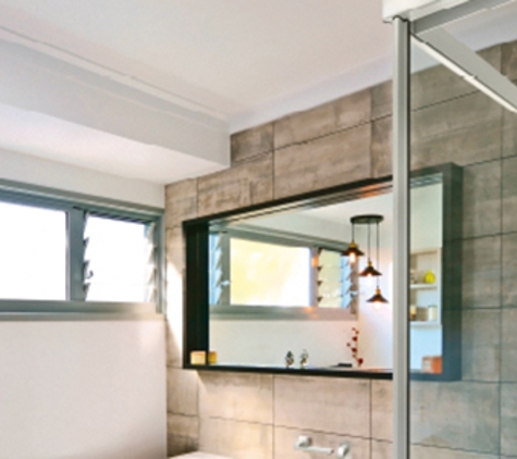 Bradnam's Windows & Doors - Warana, QLD. White Sliding Shower Screen