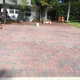 Aloha Pressure Cleaning, LLC. - Dunedin, FL. First coat of paver sealer going down.