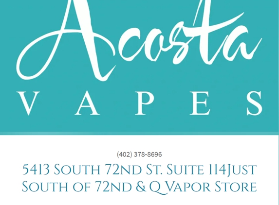 Acosta Vapes - Omaha, NE. Inside the Main Street Shopping Center