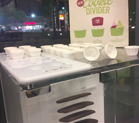 YogurtLand - Fontana, CA. Tasting cups for all to touch