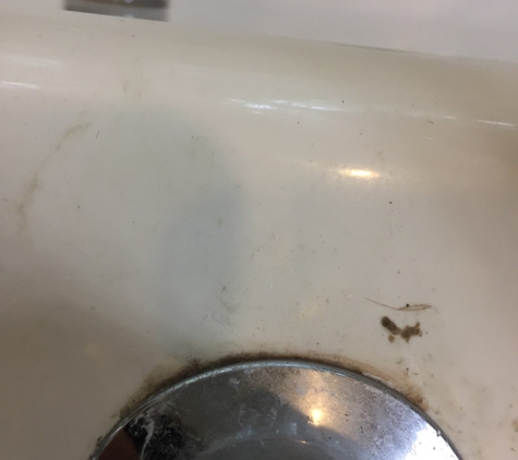 H & H Cleaning. gunk/mold remains around sinks and in shower