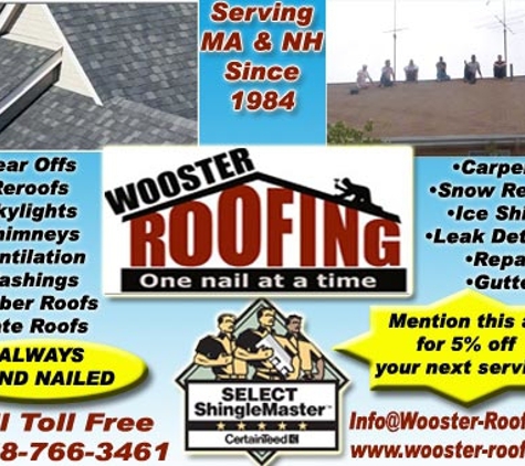 Wooster Roofing - Tewksbury, MA