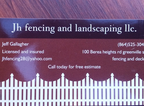 J H Fencing and Landscape, LLC - Greenville, SC