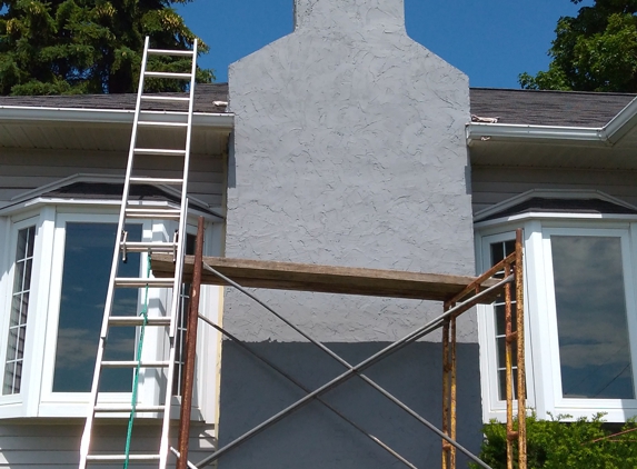 Anthony's Masonry and More - Lewiston, MI. Repairing chimney 
 stucco ,stone, brick or block