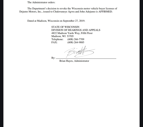 Dejumo Motors - Dolton, IL. The owner is a very dishonest. This dealer was caught rolling back the mileage of vehicles and not being forthcoming to buyers. Scammers.