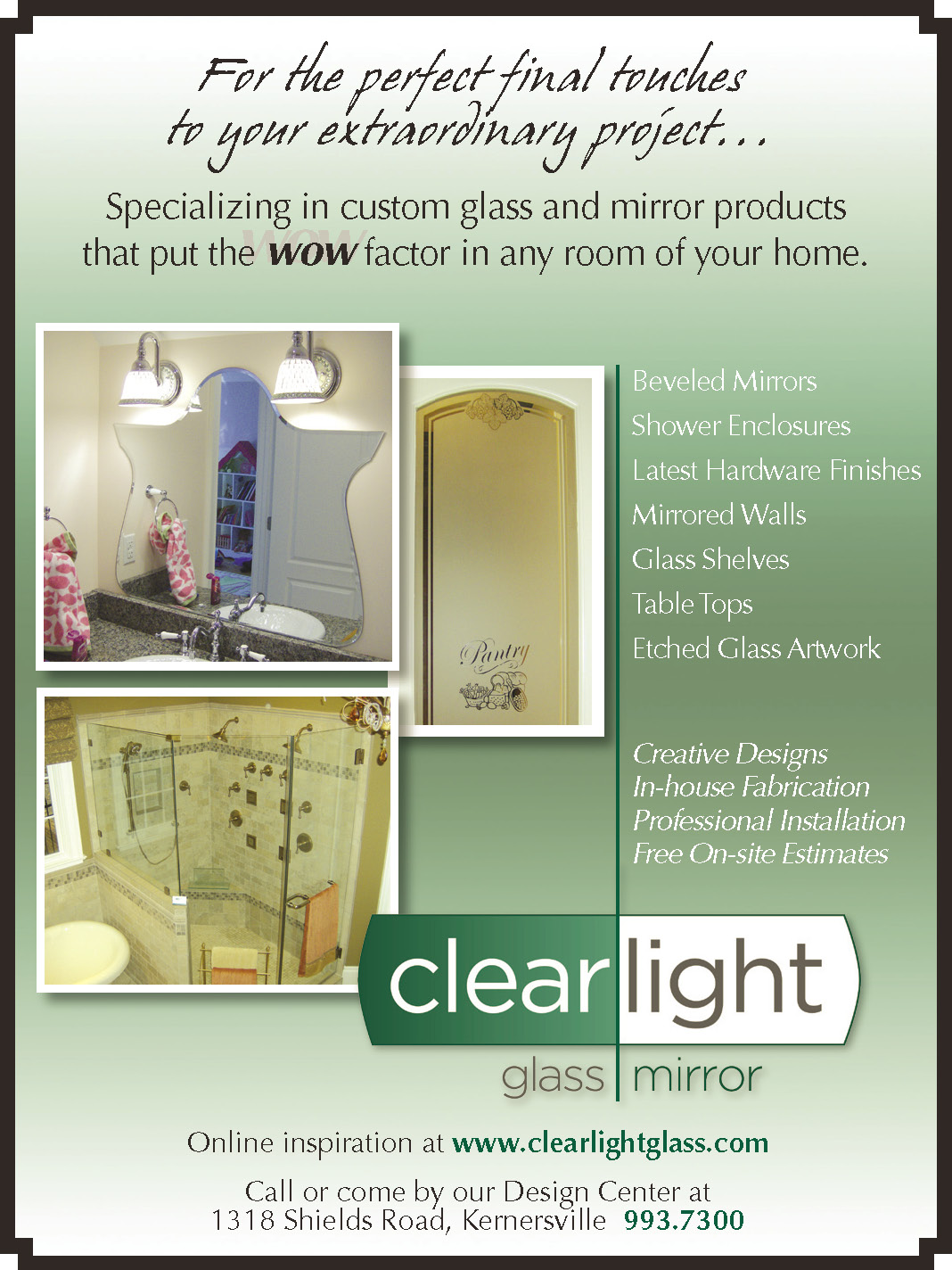 Clearlight Glass Mirror Kernersville NC 27284 YPcom