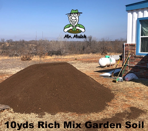 Mr. Mulch - Oklahoma City, OK. Rich Mix Garden Soil Topsoil Dirt delivered in OKC, Oklahoma City, Moore, Norman OK