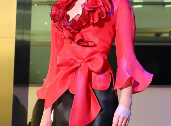 DAVID MAISON COUTURE - Palm Beach, FL. David Maison, David Maison Couture red wrap blouse.