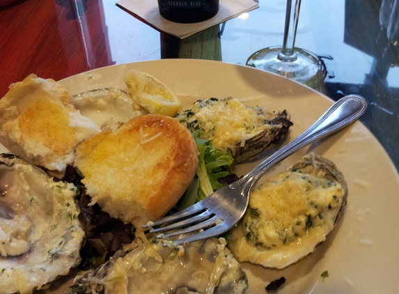 Georgia Blue - Brookhaven, MS. Try the "oysters Normandy!" Magnific!!