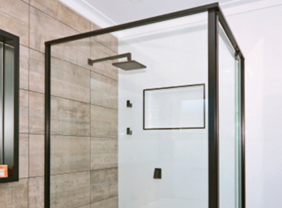 Bradnam's Windows & Doors - Charlton, QLD. Black Framed Shower Screen