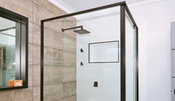 Bradnam's Windows & Doors - Mount St John, QLD. Black Framed Shower Screen