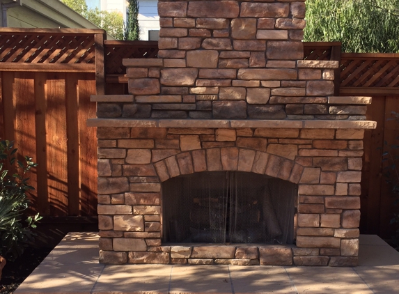 Jones Masonry - San Jose, CA. Outside fireplace