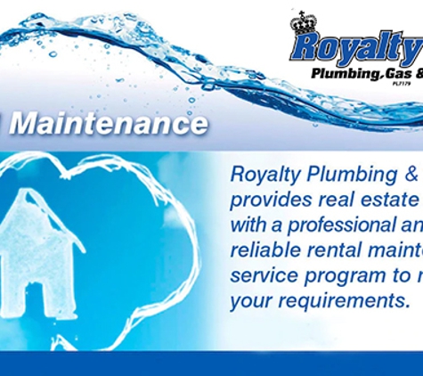 Royalty Plumbing, Gas & Electrical. Click here: For information on our rental maintenance service. Find out more here...