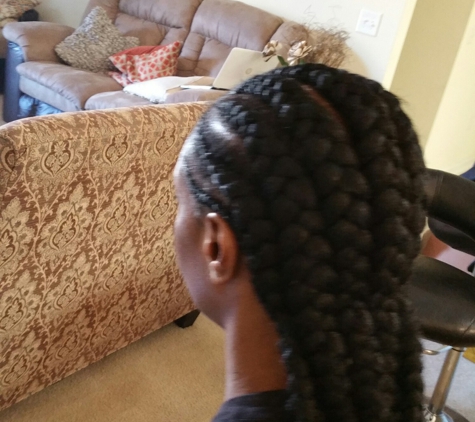 African home and mobile braiding - Pooler, GA. Jumbo conrows 