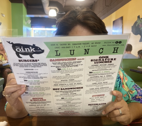 The Oink Cafe-Phoenix - Phoenix, AZ. Reading Menu