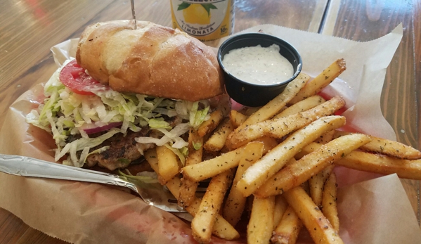 Kafenio - Atlanta, GA. Lamb burger with herbs garlic fries