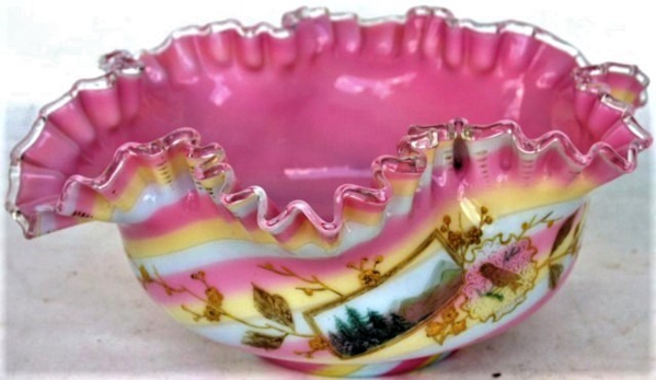 New England Antiques of Punta Gorda - Punta Gorda, FL. Mt. Washington Rainbow Glass Center Bowl ~ Previously sold.