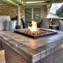 ABC Home Improvements - Baton Rouge, LA. Covered patio with a fire pit | Custom Patio Cover Arbor in Baton Rouge - www.lasunrooms.com