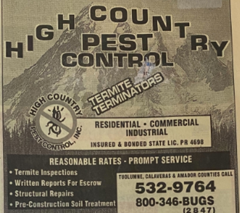 High Country Pest Control, Inc. - Sonora, CA