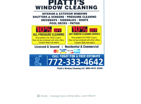 Piatti's Window Cleaning LLC - Stuart, FL