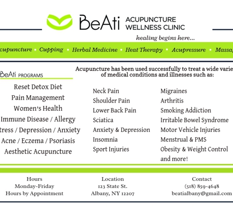 BeAti Acupuncture Wellness Clinic - Albany, NY