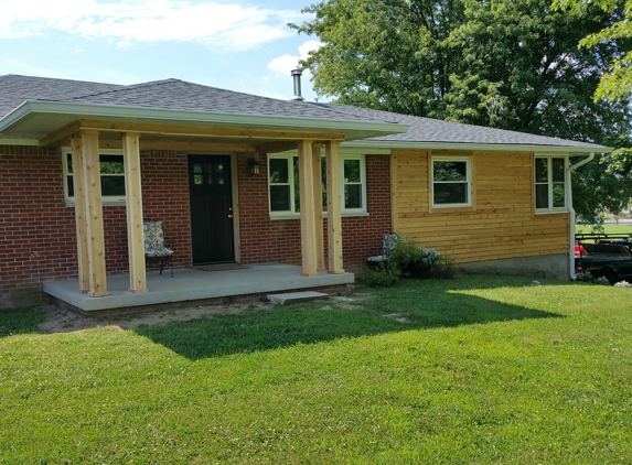 Beals Home Improvement - Franklin, IN. Custom cedar posts and some cedar siding.