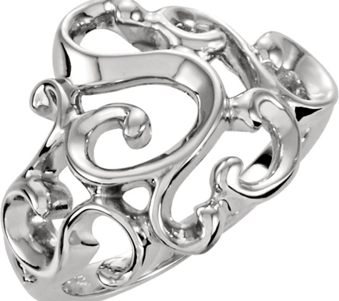 Jewelry by Sanders & Franklin LLC. - Hypoluxo, FL. 14KT WHITE GOLD SCROLL DESIGN FASHION RING