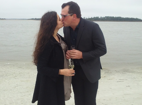 Coastal Weddings - Tybee Island, GA. Tybee Inlet wedding, Little Tybee in background