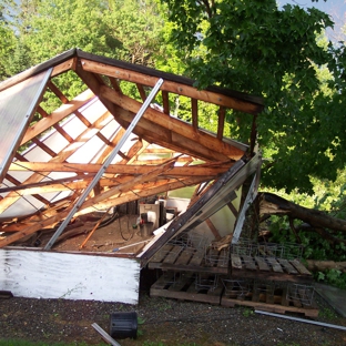 Ellis' Greenhouse & Nursery - Hudson, ME. Smashed greenhouse