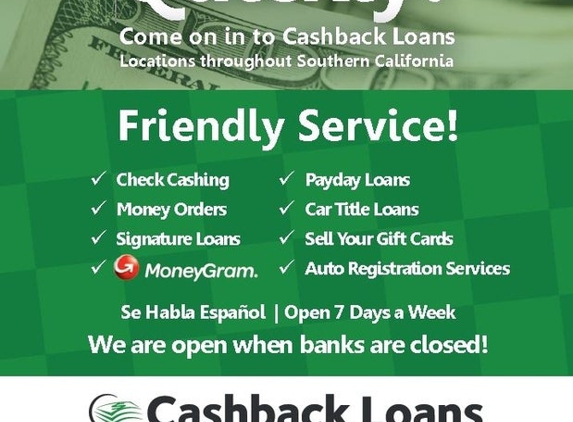 Cashback Loans - Santa Ana, CA