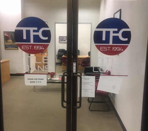 TFC Title Loans - Bakersfield, CA. Double front door at the Los Angeles office