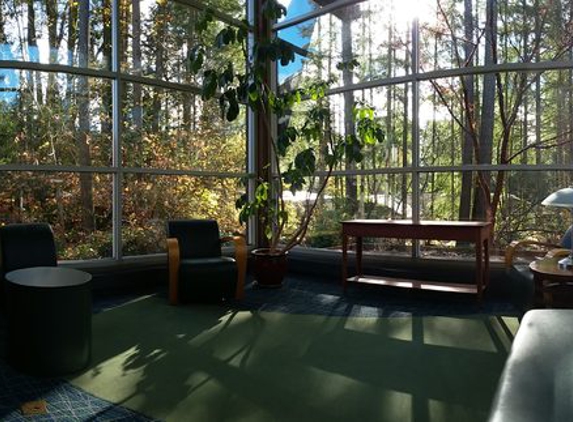 Woodinville Library - Woodinville, WA. Late-morning light shining through the windows of the reading alcove