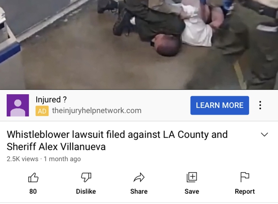 Federal Bureau of Investigation - Los Angeles, CA. “blue”gloves sheriff hitting poor citizen and injury or accident act utilized for trolling!