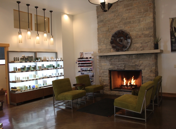 INDIRA Aveda Lifestyle Salon Spa - Green Bay, WI. Aveda retail and lounge area  at Indira Salon and Spa Green Bay, the midwest's  premier Aveda Salons with locations in Green Bay and Chicago