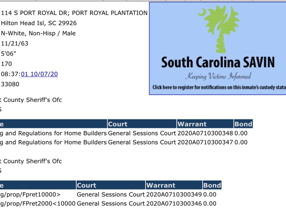 Wright Home Services - Hilton Head, SC. Garland Calvin Wright arrested charged with felony fraud