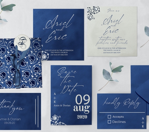 123WeddingCards - Redwood City, CA. Best Blue wedding Cards